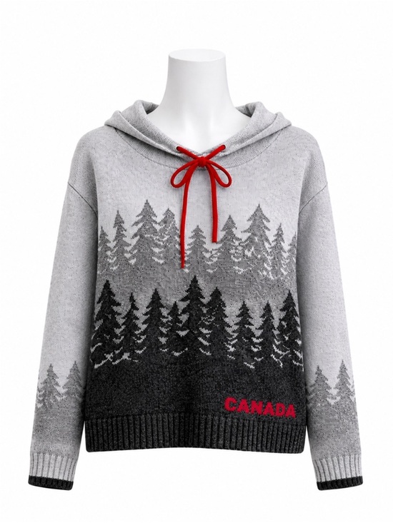 Cotton couuntry Tops - Size S Cotton Country Women’s Canada Forest Tree Gradient Knit Pullover Hoodie